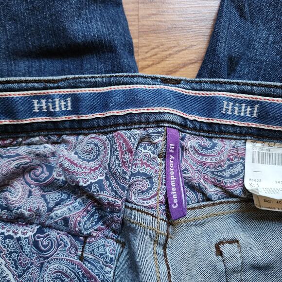 HILTL Jeans Mens Size 29x28 Blue Denim Straight Leg Mid Rise - Picture 9 of 11